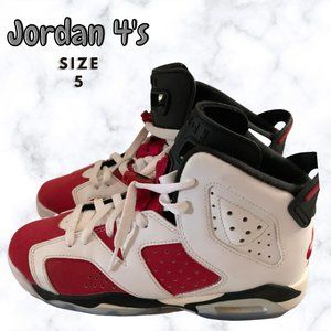 Boys Red, White & Black Jordan 4's Size 5Y